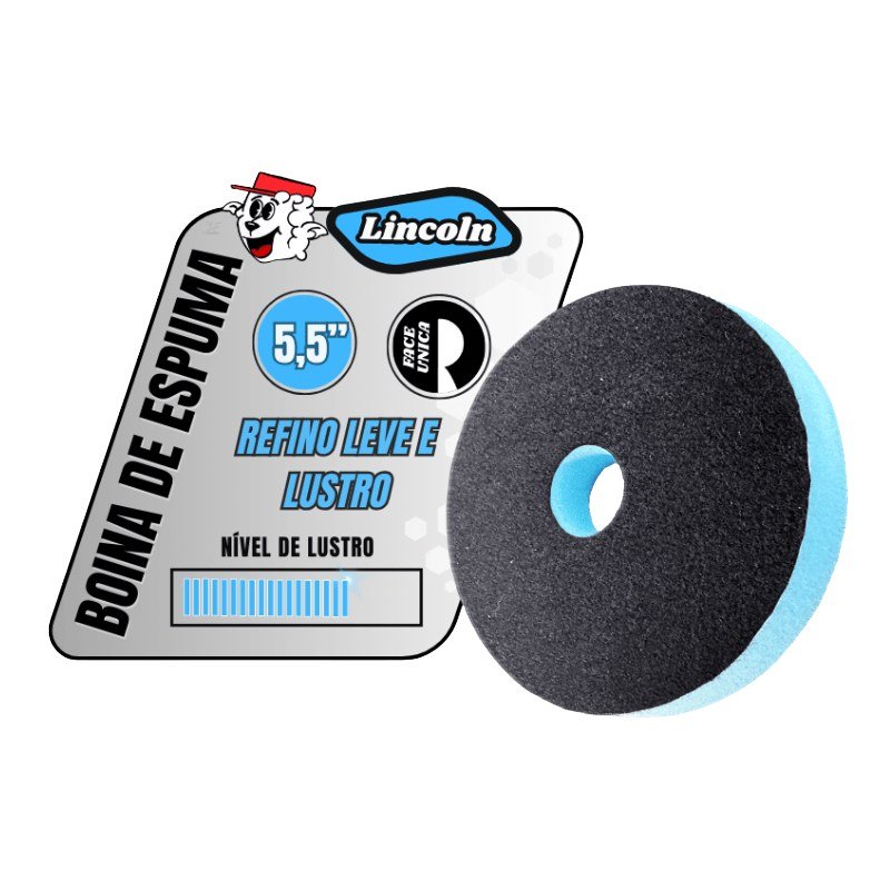 Boina de Espuma Azul Lustro 5,5" Lincoln — produto para estética automotiva