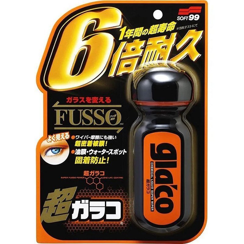 Glaco Fusso Ultra Repelente de Água de Chuva 70ml Soft99 — produto para estética automotiva