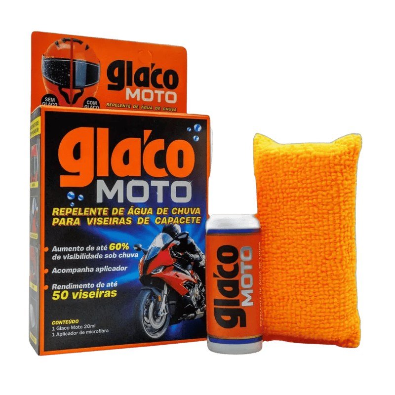 Glaco Moto Repelente de Água de Chuva para Viseira de Capacete 20ml Soft99 — produto para estética automotiva