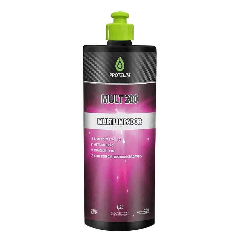 Prot Mult 200 Multiuso Concentrado 1,5L Multilimpador - Protelim — produto para estética automotiva