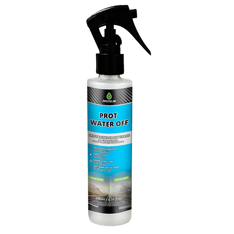 Prot Water Off Cristalizador de Vidros 200ml - Protelim — produto para estética automotiva