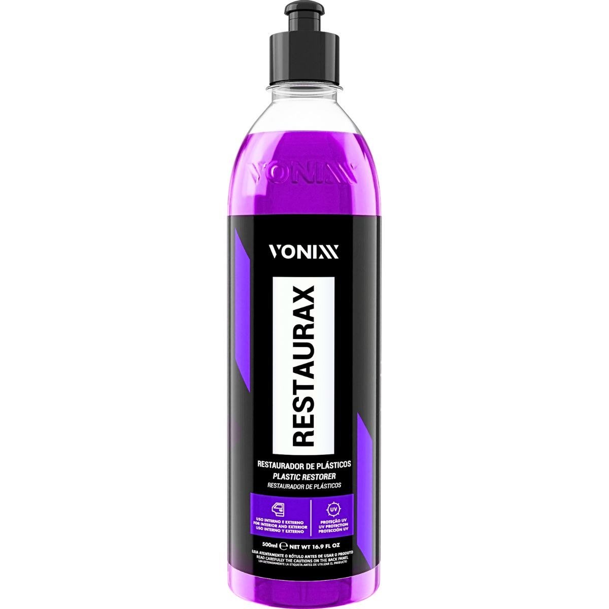 Restaurax Vonixx 500ml - Restaurador de Plásticos — produto para estética automotiva